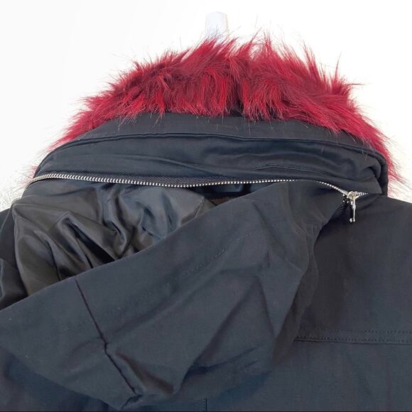 Holly Bracken NWT Parka With Red Faux Fur Collar S - Picture 4 of 13